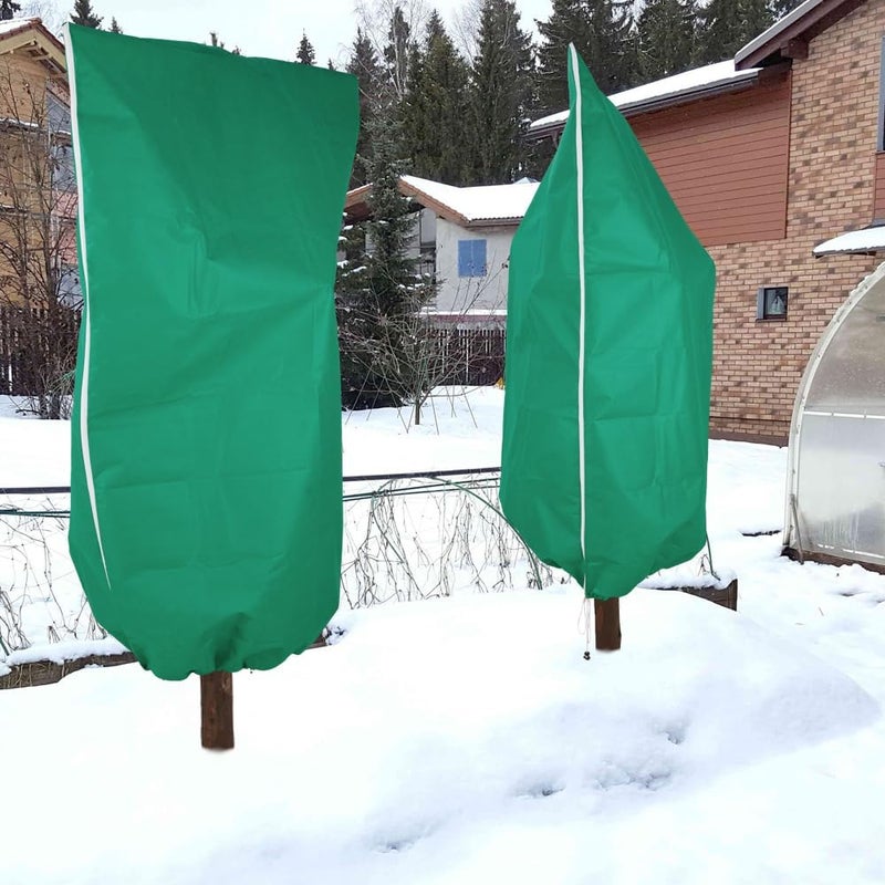 Sprthrd 2 Pack Winter Plant Covers with Zipper & Drawstring, 31.5"×47.2" Frost Protection Bags for Outdoor Potted Plants, Trees & Shrubs - Reusable Freeze Protection Jackets - Image 4